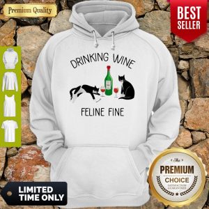 Top Cat Drinking Wine Feline Fine Hoodie
