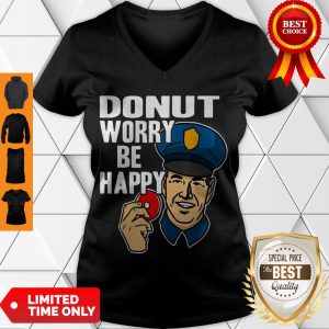 Official Donut Worry Be Happy Police Men’s V-neck