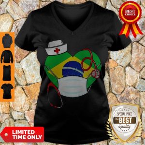 Official Nurse Brazil Heart V-neck