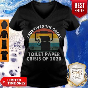Perfect Vintage I Survived Toilet Paper Crisis 2020 V-neck