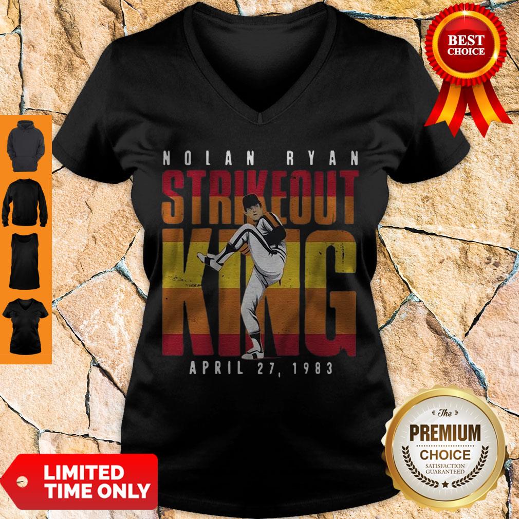 Premium Nolan Ryan Strikeout King April 27 1983 V-neck Premium Nolan Ryan Strikeout King April 27 1983 V-neck