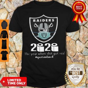 Nice Raiders Mask 2020 The Year When Shit Got Real #Quarantined COVID-19 Shirt