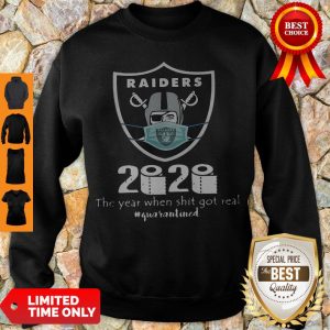 Nice Raiders Mask 2020 The Year When Shit Got Real #Quarantined COVID-19 Sweatshirt