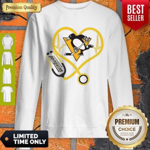 Hot Pittsburgh Penguins Nurse Heart Stethoscope Heartbeat Sweatshirt