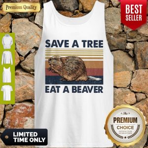 Vintage Save A Tree Eat A Beaver Tank Top