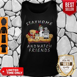 Perfect Pets Stay Home And Watch Friends Cartoon COVID-19 Tank Top