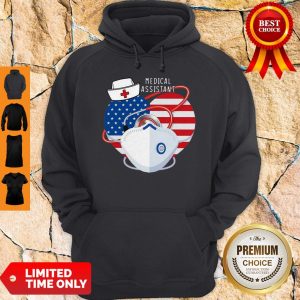 Top Medical Assistant Heart Mask Stethoscope American Flag Hoodie