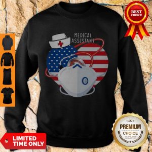 Top Medical Assistant Heart Mask Stethoscope American Flag Sweatshirt