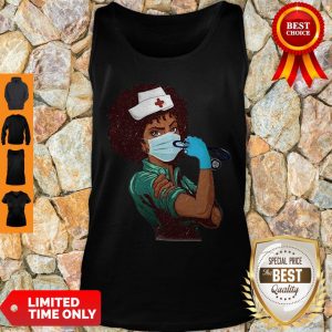 Top Strong Women Black Nurse Tank Top