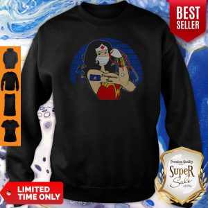 Top Vintage Wonder Woman Pennylane Nurse Stethoscope COVID-19 Sweatshirt
