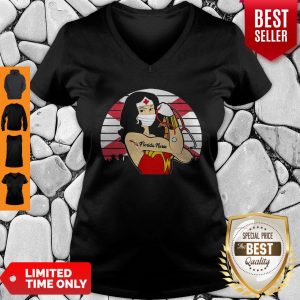 Awesome Vintage Wonder Woman Tattoos Florida Nurse COVID-19 V-neck