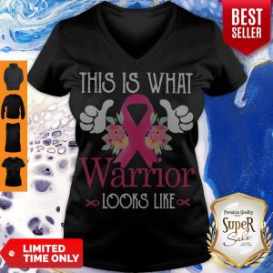 Cute This Is What Warrior Looks Like Breast Cancer V-neck