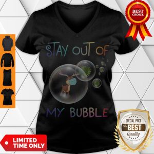 Cute Reindeer Stay Out Of My Bubble Coronavirus V-neck