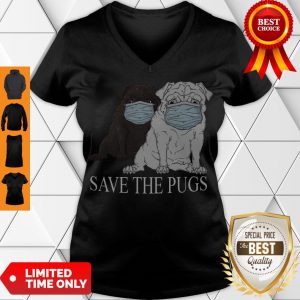 Cute Save The Pugs Mask Coronavirus V-neck