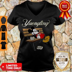 Awesome Mickey Mouse Drinking Yuengling Beer On Park Bench V-neck