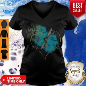 Cute Dragonfly We Rise By Lifting Others V-neck