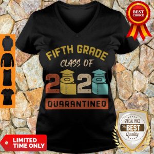 Top Fifth Grade Class Of 2020 Toilet Paper Quarantined Vintage V-neck