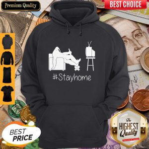 Bigfoot Watching Tv Stay Home Hoodie