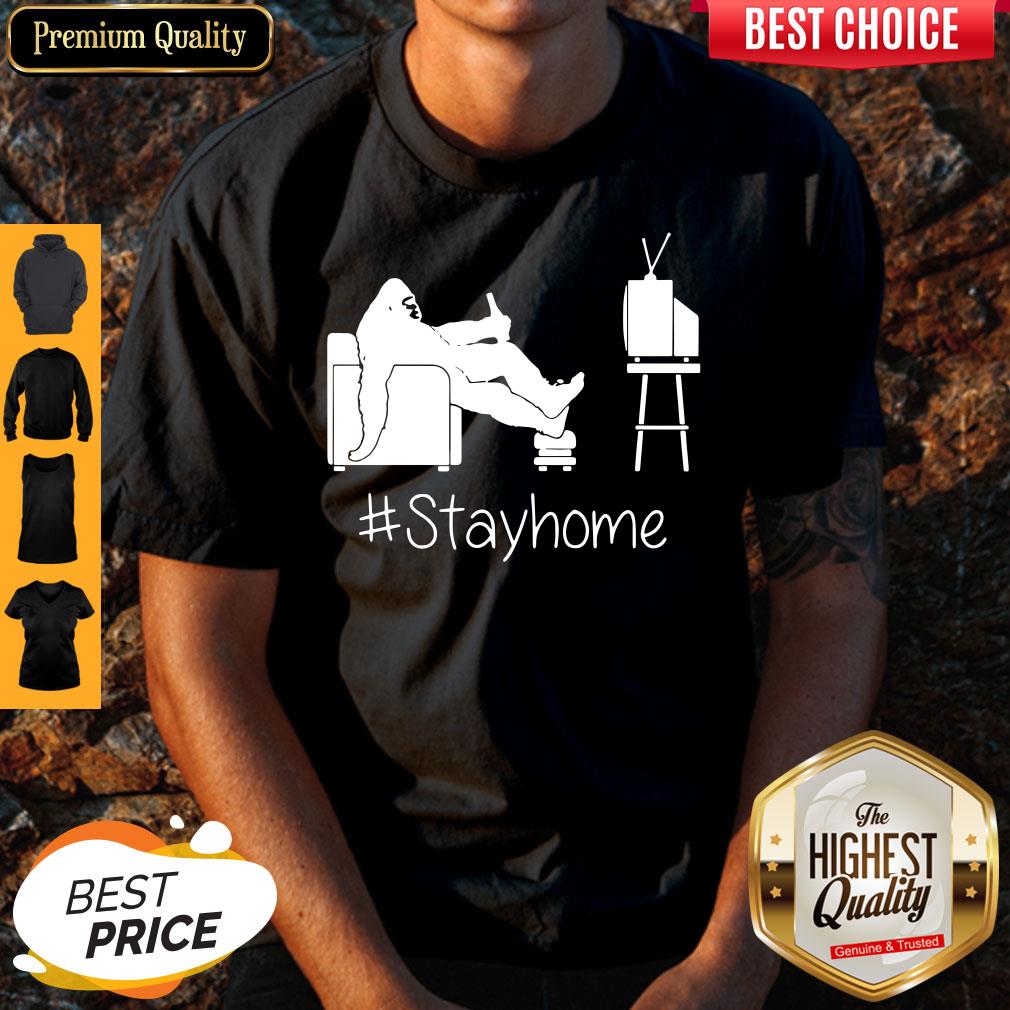 Bigfoot Watching Tv Stay Home Shirt Bigfoot Watching Tv Stay Home Shirt