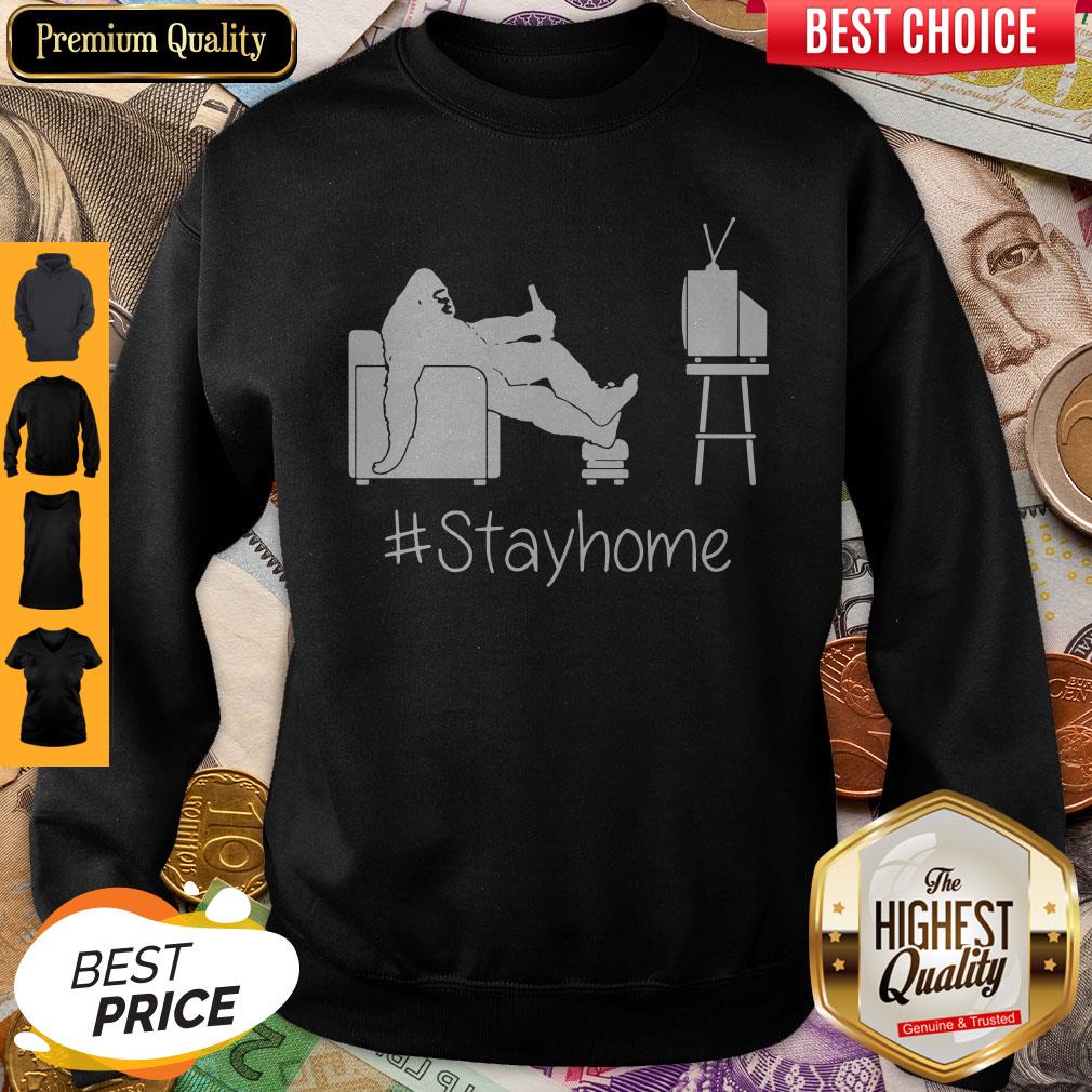 Bigfoot Watching Tv Stay Home Sweatshirt Bigfoot Watching Tv Stay Home Sweatshirt