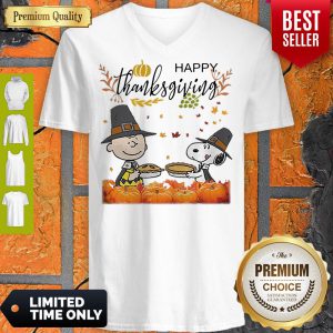 Charlie Brown And Snoopy Peanuts Happy Thanksgiving V-neck