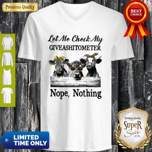 Cow Let Me Vheck My Giveashitometer Nope Nothing V-neck