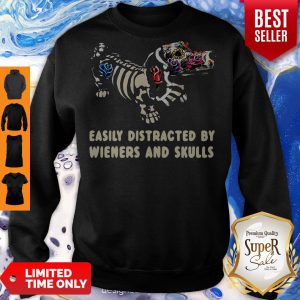 Dachshund Flower Easily Distracted By Wieners And Skulls Sweatshirt
