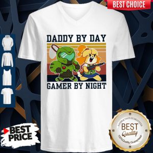 Doomguy And Isabelle Daddy By Day Gamer By Night Vintage V-neck