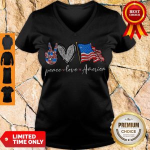 Funny Peace Love America V-neck