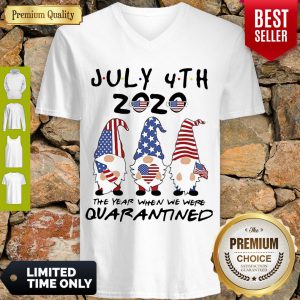 Good July 4th 2020 Mask Gnomes Independence Day The One Where They Were Quarantined V-neck