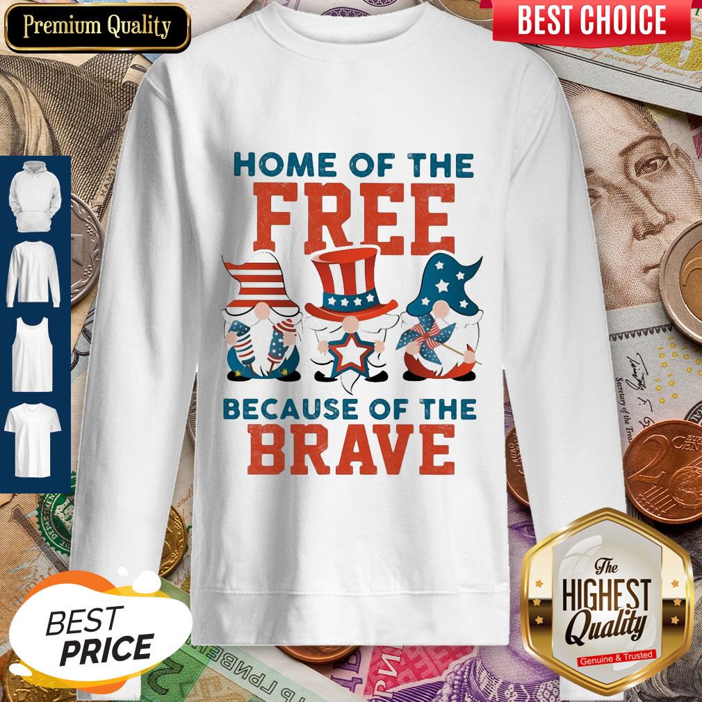 Home Of The Free Because Of The Brave Santa American Flag Veteran Independence Day Sweatshirt Home Of The Free Because Of The Brave Santa American Flag Veteran Independence Day Sweatshirt
