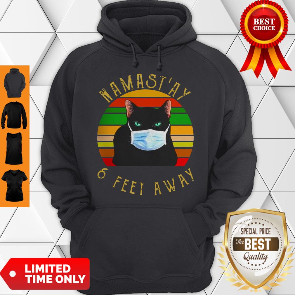 Official Namast’ay 6 Feet Away Cat Face Mask Vintage Hoodie Official Namast’ay 6 Feet Away Cat Face Mask Vintage Hoodie