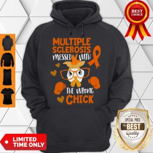 Pretty MS Awareness Wrong Chick Fighter Support Multiple Sclerosis Hoodie