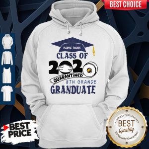 Name Here Class Of 2020 Quarantined 8th Grande Granduate Navy Blue Hoodie