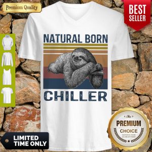 Nice Natural Sloth Born Chiller Vintage V-neck