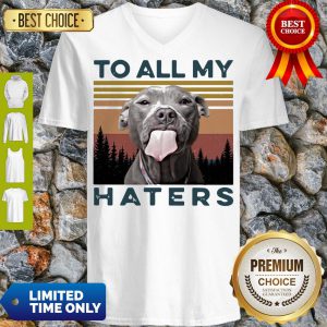 Official Pit Bull To All My Haters Vintage V-neck