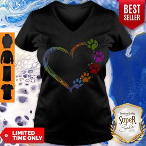 Pisces Dog Paw Color V-neck