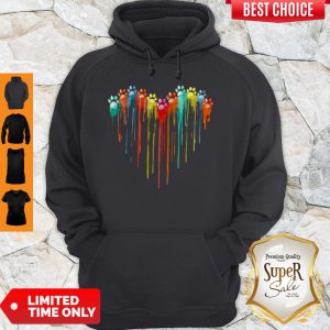 Premium Dog Foots Color Heart Hoodie
