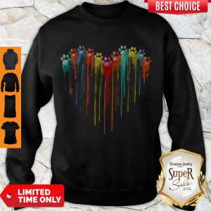 Premium Dog Foots Color Heart Sweatshirt