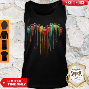 Premium Dog Foots Color Heart Tank Top