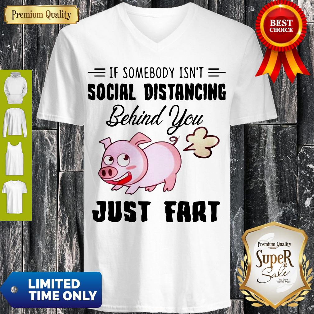 Premium If Somebody Isn't Social Distancing Behind You Just Fart Pig V-neck Premium If Somebody Isn't Social Distancing Behind You Just Fart Pig V-neck