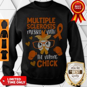 Pretty MS Awareness Wrong Chick Fighter Support Multiple Sclerosis Sweatshirt