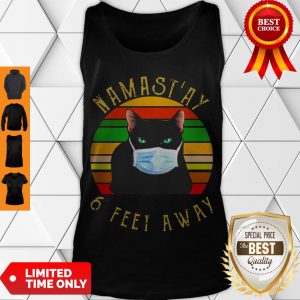 Official Namast’ay 6 Feet Away Cat Face Mask Vintage Tank Top
