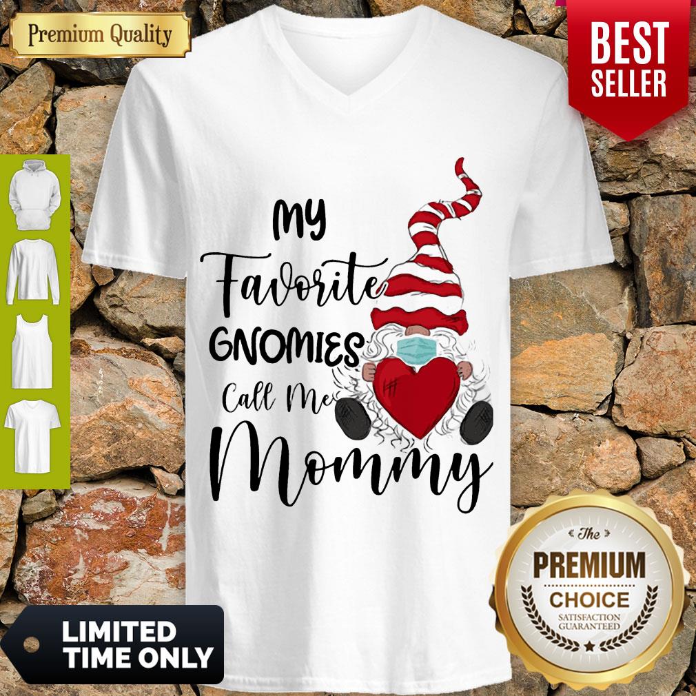 Top My Favorite Gnomes Mask Call Me Mommy V-neck Top My Favorite Gnomes Mask Call Me Mommy V-neck