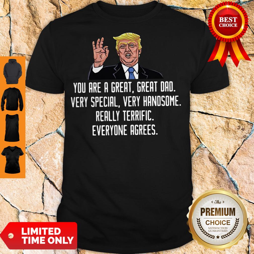 Trump You Are A Great Great Dad Very Special Very Handsome Really Terrific Everyone Agrees Shirt Trump You Are A Great Great Dad Very Special Very Handsome Really Terrific Everyone Agrees Shirt