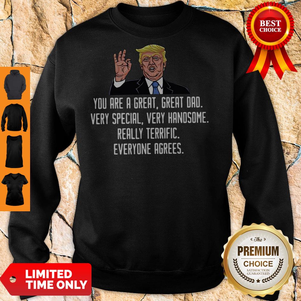 Trump You Are A Great Great Dad Very Special Very Handsome Really Terrific Everyone Agrees Sweatshirt Trump You Are A Great Great Dad Very Special Very Handsome Really Terrific Everyone Agrees Sweatshirt