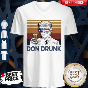 US Drink Don Drunk Donald Trump Independence Day Vintage V-neck