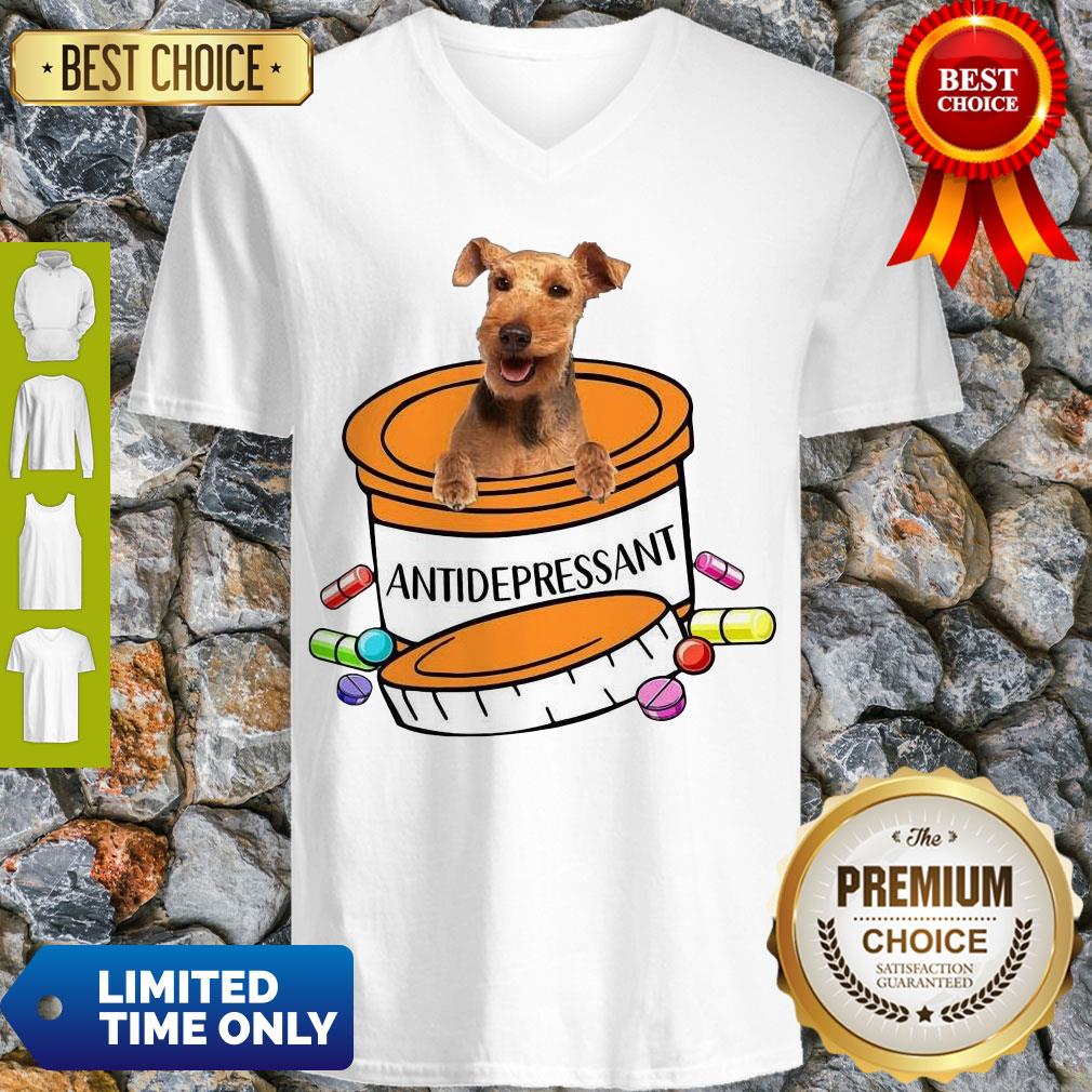 Cute Welsh Terrier Antidepressant V-neck Cute Welsh Terrier Antidepressant V-neck