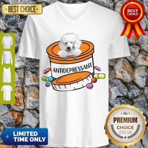 Official White Poodle Antidepressant V-neck