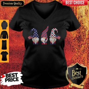 4th Of July Gnome American Flag V-neck